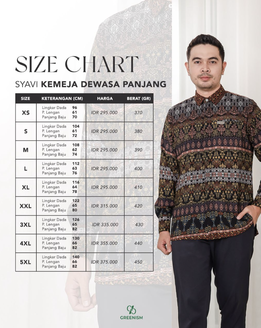 GREENISM - SYAVI KOKO DEWASA PANJANG I READY STOCK