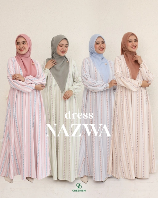 Image of GREENISM - Nazwa Dress Ceya Katun | Busui friendly Gamis Daily