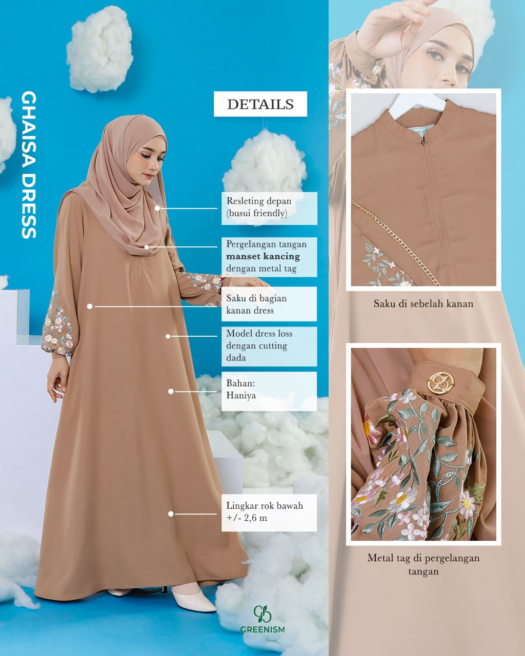 GREENISM - GHAISA DRESS I READY STOCK