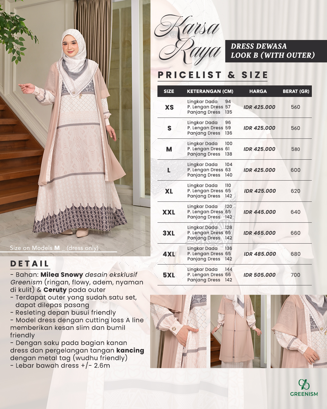 GREENISM - Karsa Raya Dress Gamis B Wanita dan Koko | All Color | Ready Stock | Sarimbit Terbaru Lebaran 2026 Kekinian