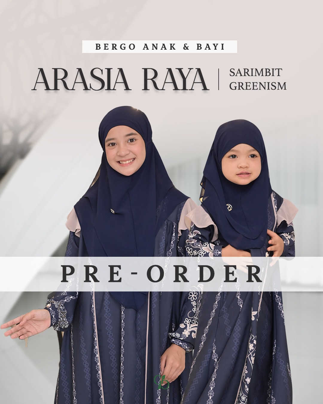GREENISM - (Pre-order) Arasia Raya Hijab Anak & Bayi Wanita All Colours | Gamis Lebaran 2026 Model Gamis Terbaru