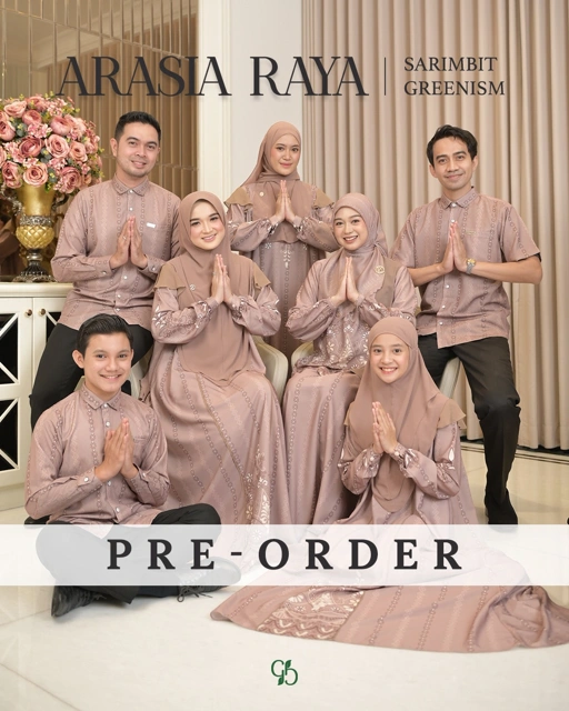 Image of GREENISM - (Pre-Order) Arasia Raya Dress Gamis Wanita, Koko dan Oneset | Choco Mauve | Baju Atasan Wanita Terbaru | Gamis Lebaran 2026 Model Gamis Terbaru