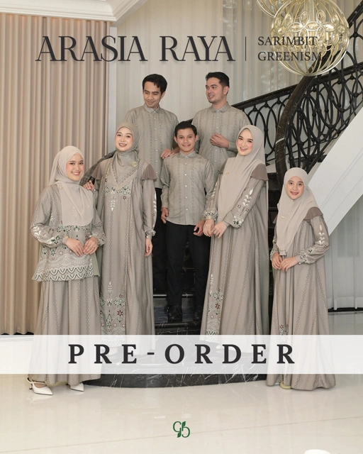 Image of  GREENISM - (Pre-Order) Arasia Raya Dress Gamis Wanita, Koko dan Oneset | Light Taupe | Baju Atasan Wanita Terbaru | Gamis Lebaran 2026 Model Gamis Terbaru