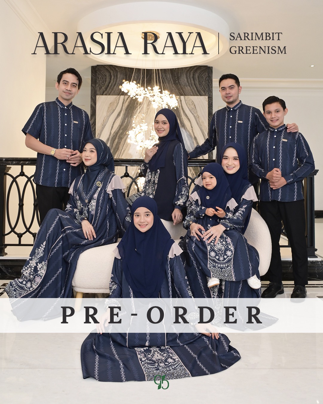 GREENISM - (Pre-Order) Arasia Raya Dress Gamis Wanita, Koko dan Oneset | Navy | Baju Atasan Wanita Terbaru | Gamis Lebaran 2026 Model Gamis Terbaru