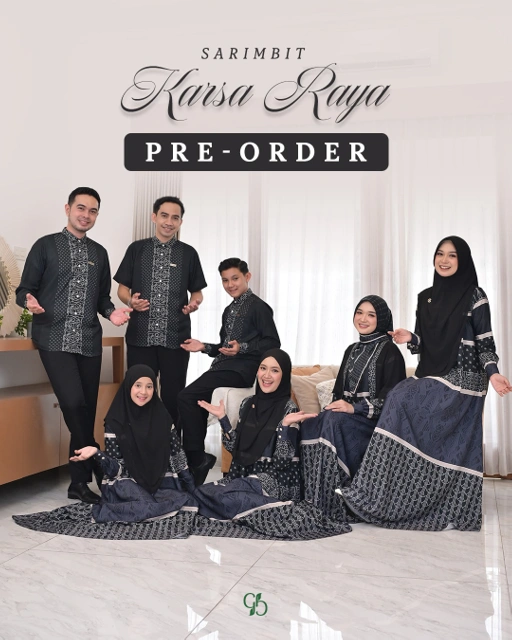 Image of GREENISM - BATCH 2 Karsa Raya Dress Gamis Wanita dan Koko | Black | Pre - Order | Sarimbit Terbaru Lebaran 2026 Kekinian