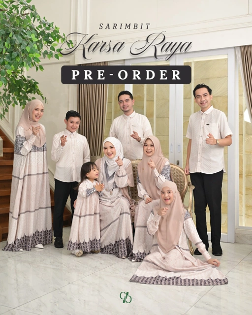 Image of GREENISM -  BATCH 2 Karsa Raya Dress Gamis Wanita dan Koko | Cream | Pre - Order | Sarimbit Terbaru Lebaran 2026 Kekinian