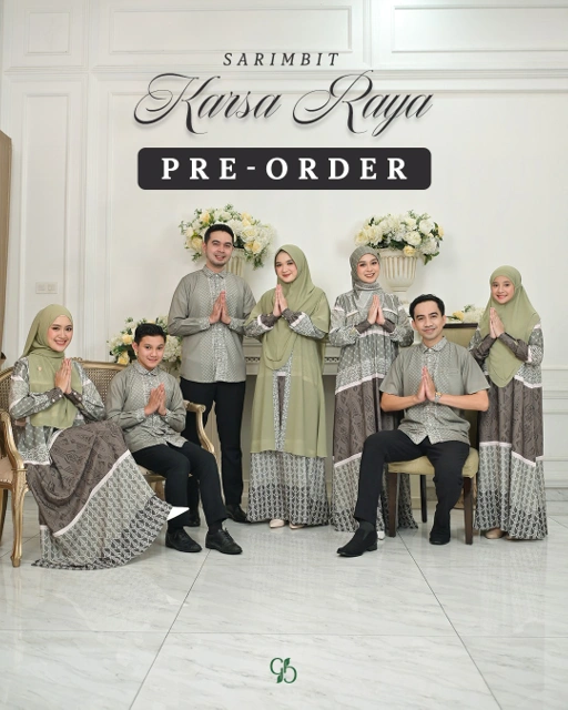 Image of GREENISM - BATCH 2 Karsa Raya Dress Gamis Wanita dan Koko | Sage | Pre - Order | Sarimbit Terbaru Lebaran 2026 Kekinian