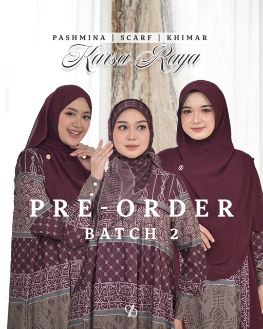 Image of GREENISM -  BATCH 2 Karsa Raya Hijab Dewasa Wanita All Color | Pre - Order | Sarimbit Terbaru Lebaran 2026 Kekinian