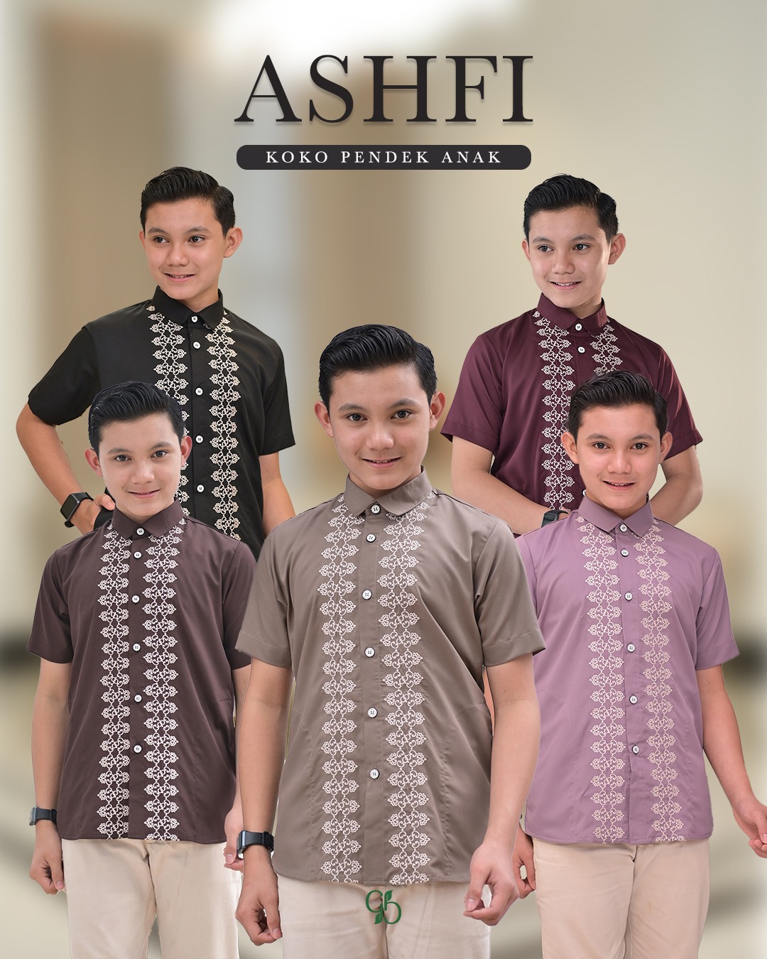 GREENISM - (All Colours) Ashfi Koko Anak Pendek | Baju Atasan Wanita Terbaru | Gamis Lebaran 2026