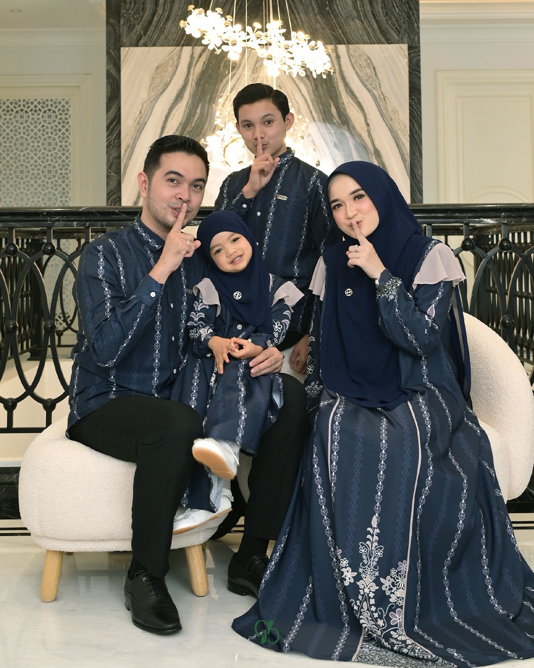 GREENISM - (Pre-Order) Arasia Raya Dress Gamis Wanita, Koko dan Oneset | Navy | Baju Atasan Wanita Terbaru | Gamis Lebaran 2026 Model Gamis Terbaru