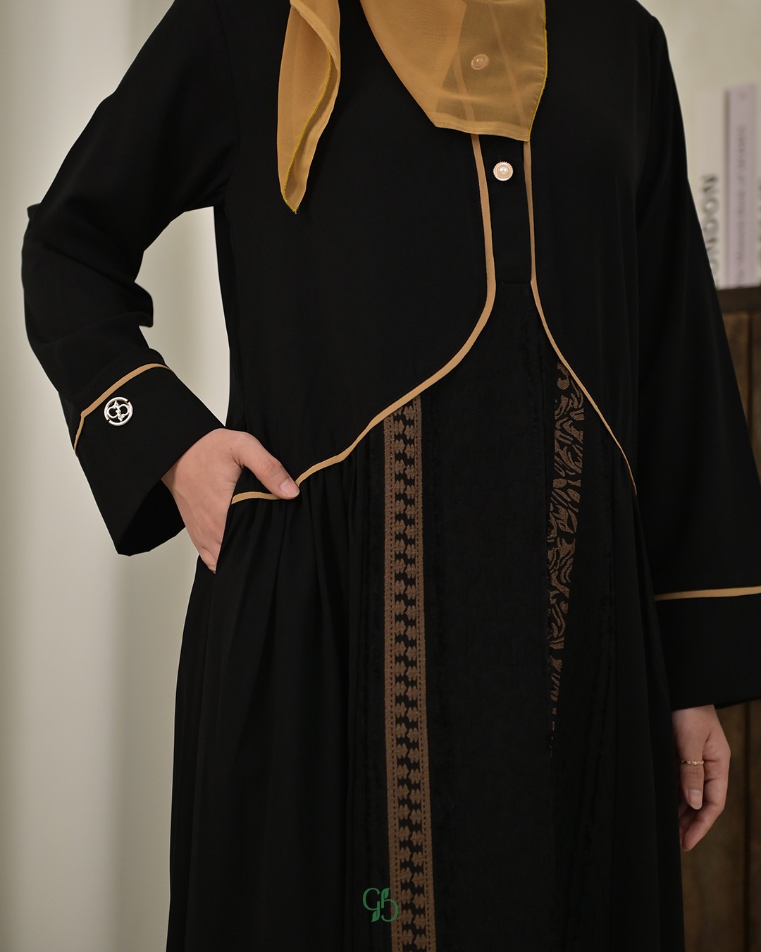 GREENISM - Zhanna Dress Jet black Gold Silver | Gamis Mewah Elegan Terbaru 2025