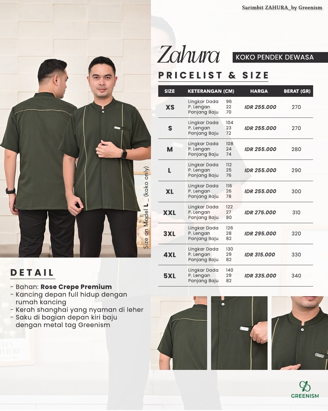 ZAHURA KOKO DEWASA PENDEK I PRE ORDER