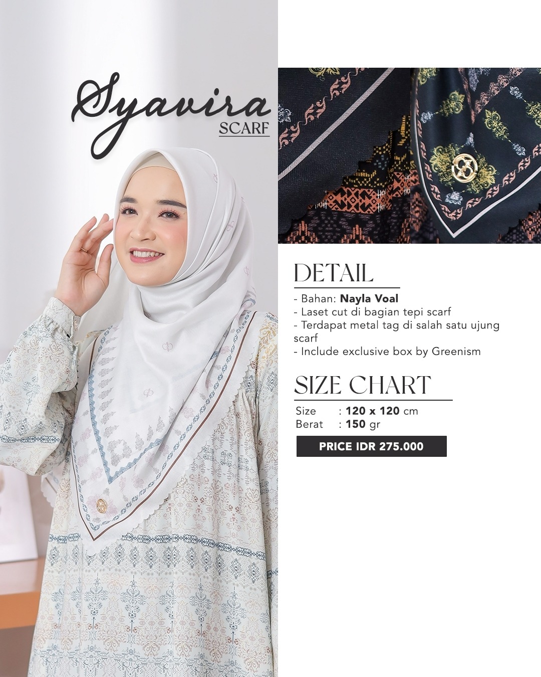SYAVIRA SCARF DEWASA I READY STOCK