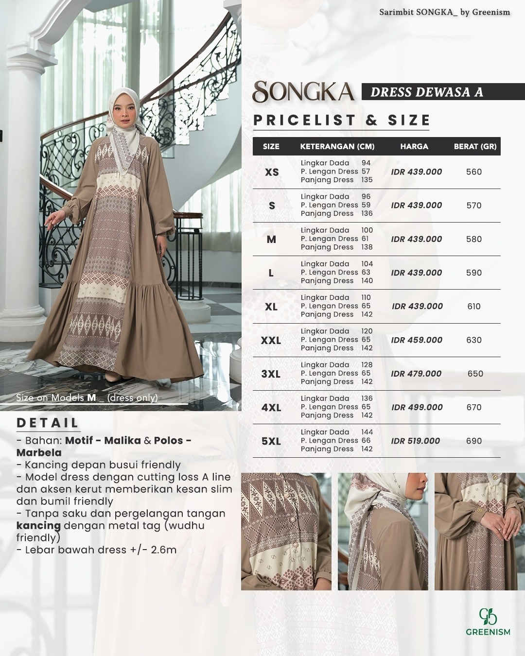 SONGKA DRESS DEWASA (A) I PRE ORDER