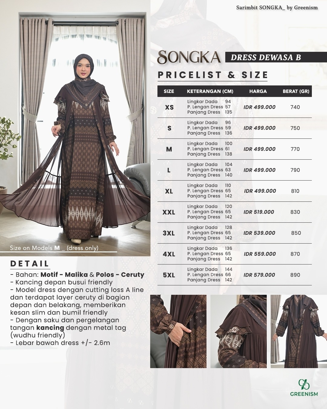 SONGKA DRESS DEWASA (B) I PRE ORDER