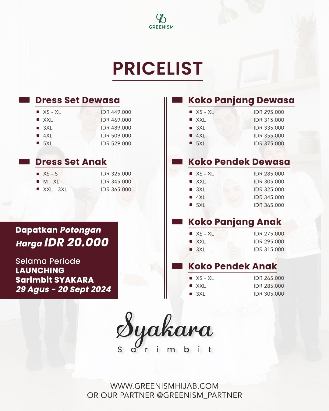 SYAKARA DRESS DEWASA I READY STOCK