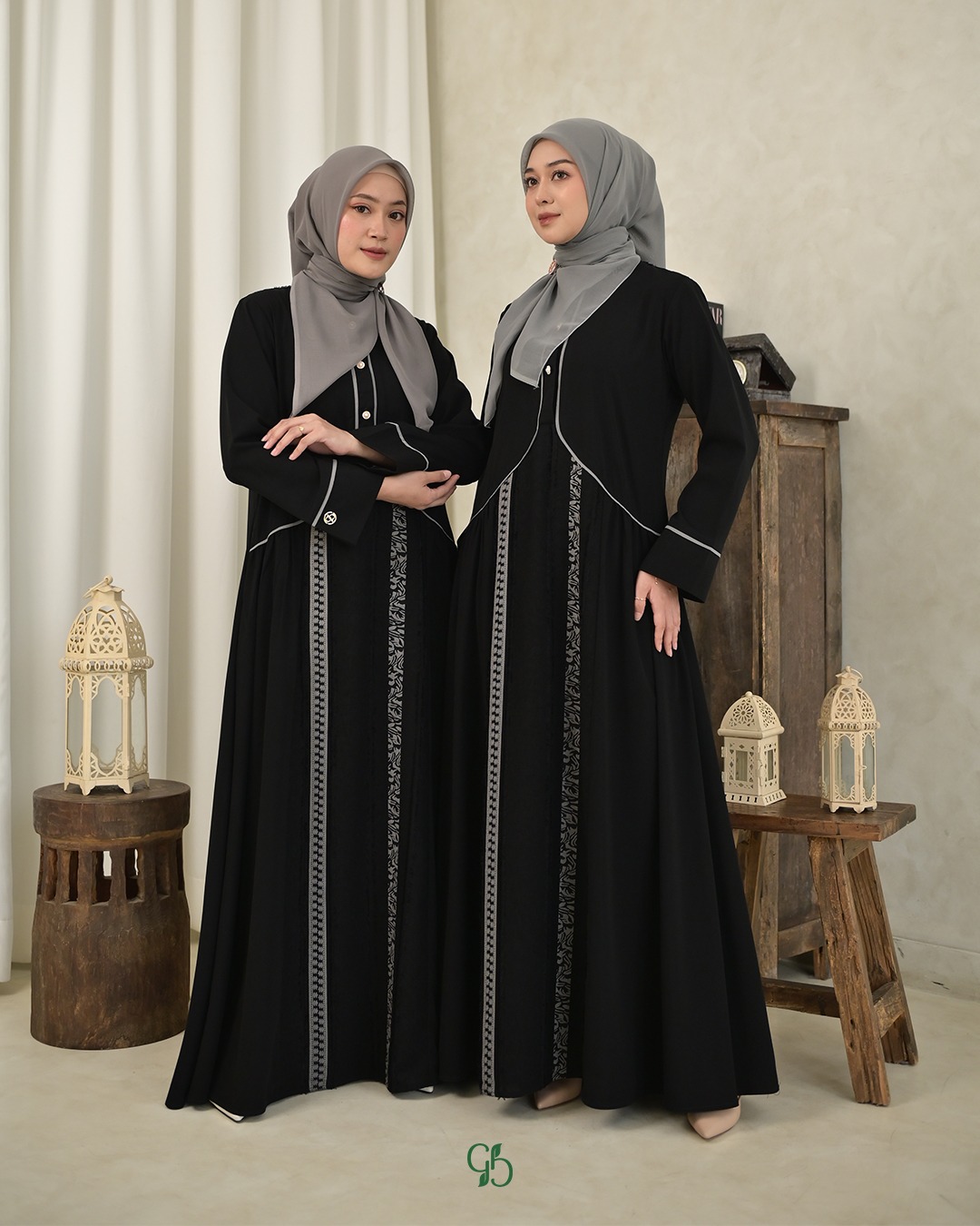 GREENISM - Zhanna Dress Jet black Gold Silver | Gamis Mewah Elegan Terbaru 2025
