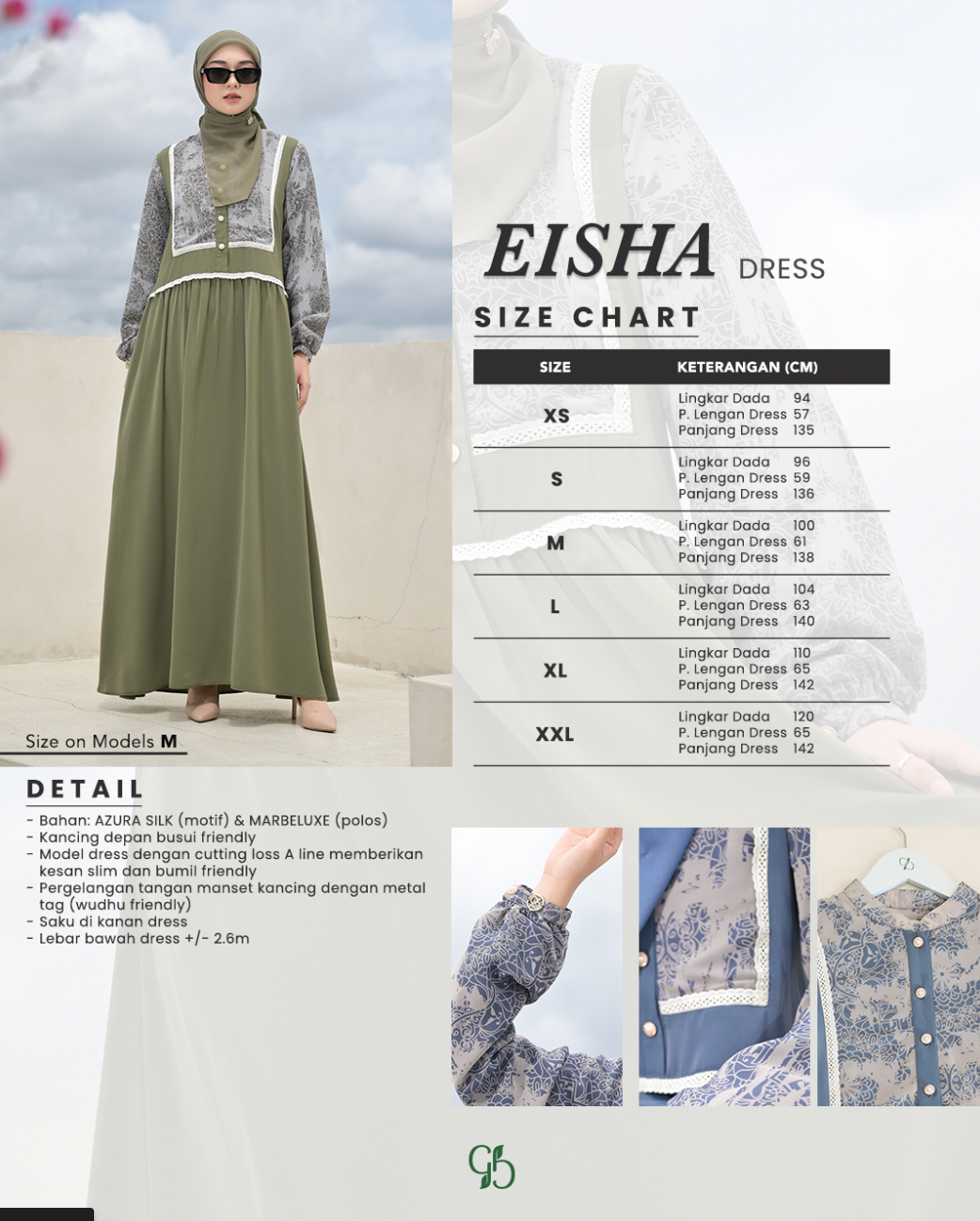 GREENISM - Eisha Dress XS - XXL | Baju Atasan Wanita Terbaru