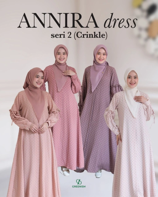 Image of GREENISM - Annira serie 2 Dress Crinkle | Busui friendly Gamis Daily