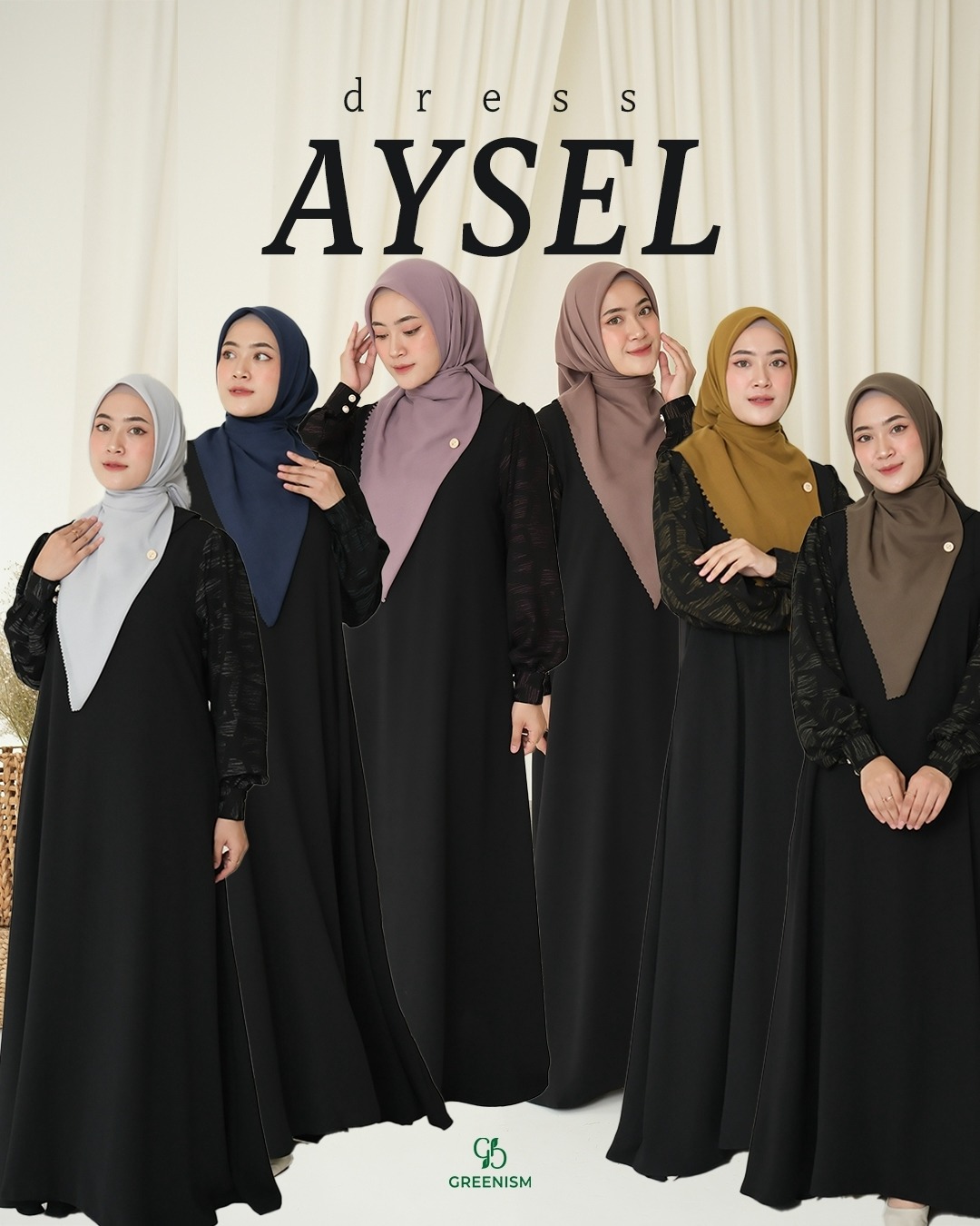 GREENISM - Aysel Dress Yoris Jaquard | Busui friendly Gamis Daily