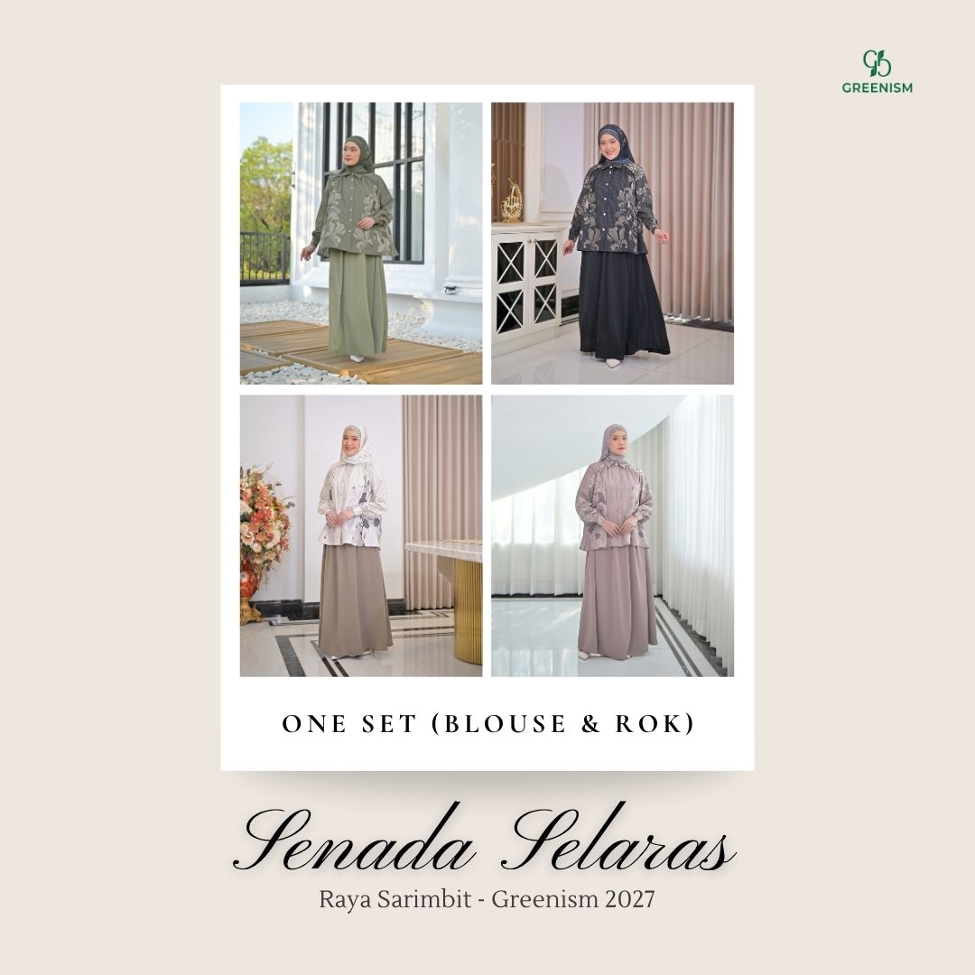 Greenism | Ready Stock | Senada Selaras One Set | All Color | Sarimbit Terbaru Lebaran 2027
