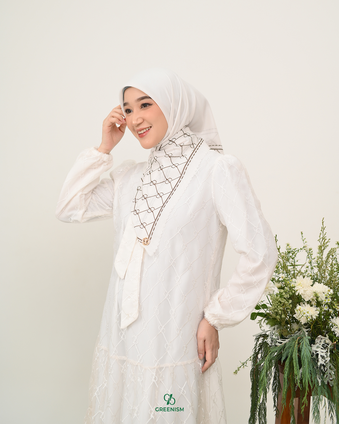 GREENISM - Rukaya Dress Carera Lace Bordir | Busui friendly Gamis Daily