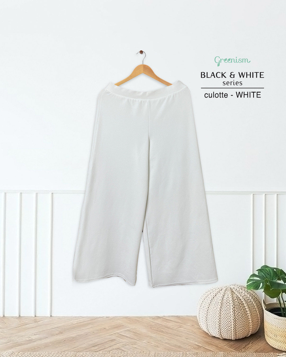 GREENISM - Black & White (KULOT & ROK)  Wavel Celena Kerja Wanita