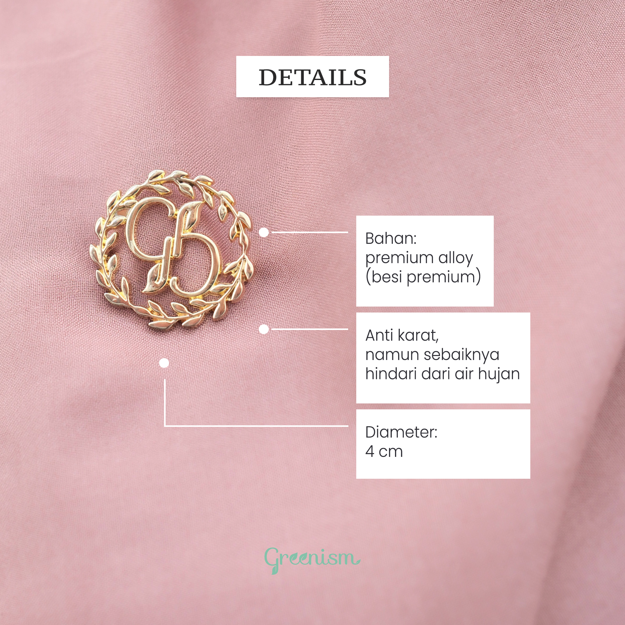 GREENISM - Brooch Signature | Premium alloy