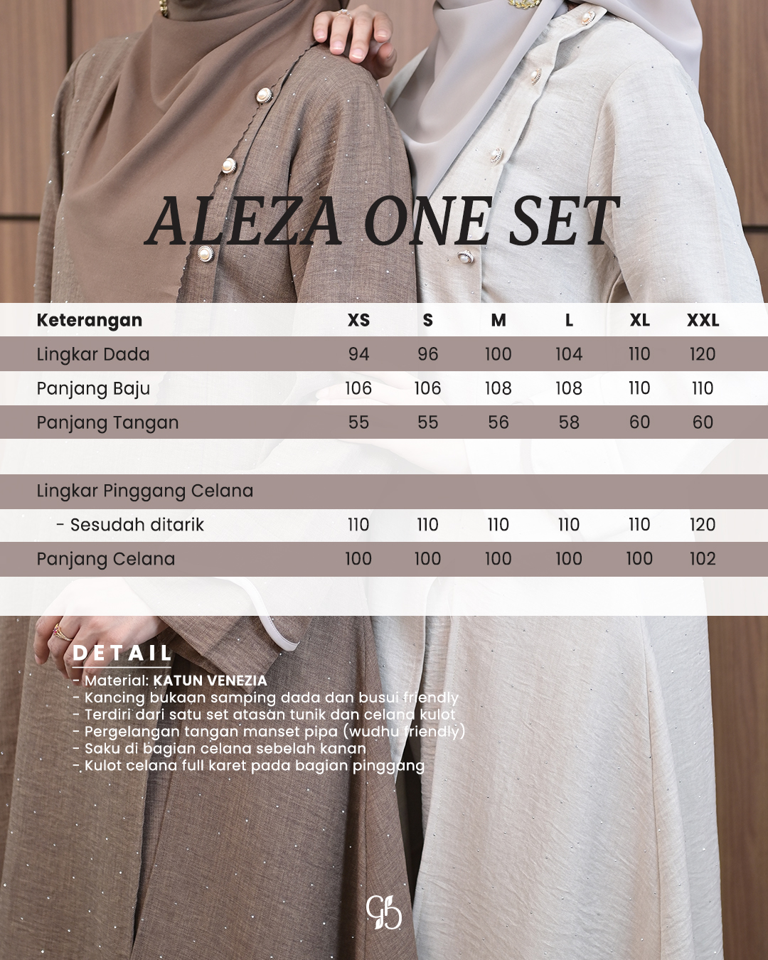 GREENISM - Aleza Oneset | Setelan Celana Tunik Kekinian