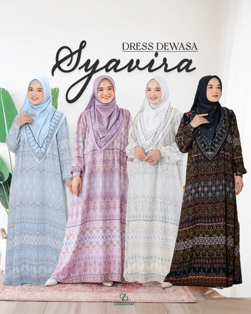 Image of GREENISM - Syavira Dress Lionel Richie | Busui friendly Gamis Daily