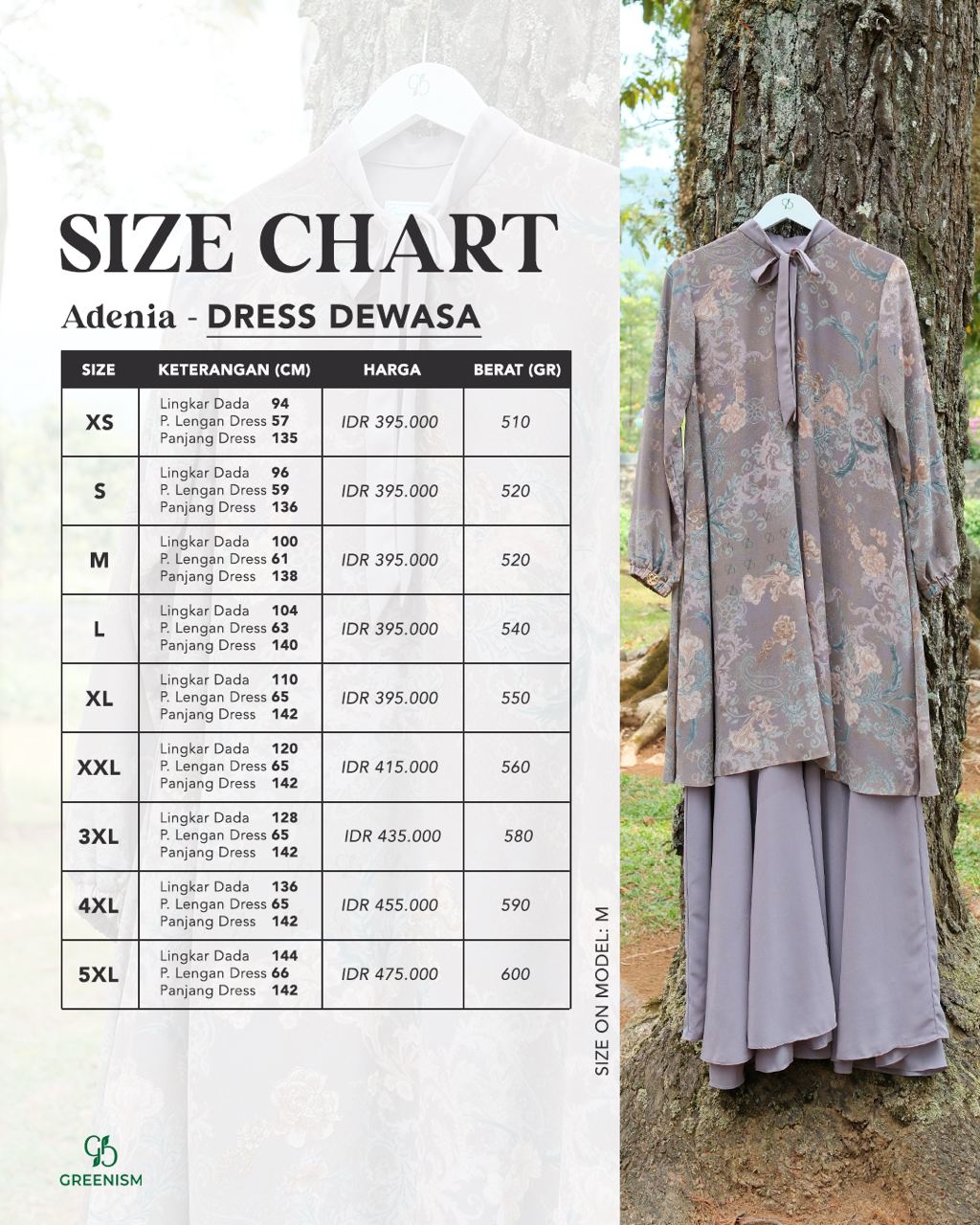 GREENISM - ADENIA DRESS DEWASA I READY STOCK