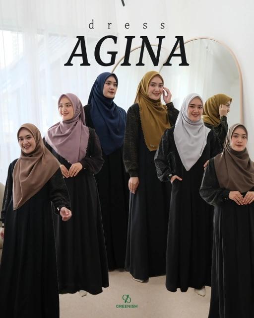 Image of GREENISM - Agina Dress Yoris Jaquard | Busui friendly Gamis Daily