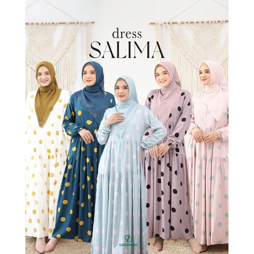 Image of GREENISM - SALIMA DRESS (Gamis Syari Simple Busui Friendly Terbaru)