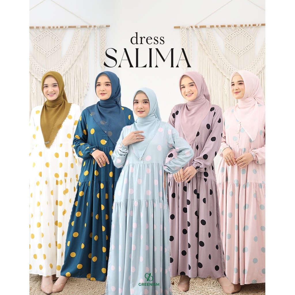 GREENISM - SALIMA DRESS (Gamis Syari Simple Busui Friendly Terbaru)