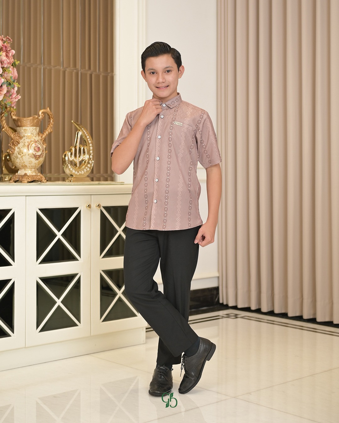 GREENISM - (All Colours) Arasia Raya Koko Anak Lengan Pendek | Baju Atasan Wanita Terbaru | Gamis Lebaran 2026 Model Gamis Terbaru