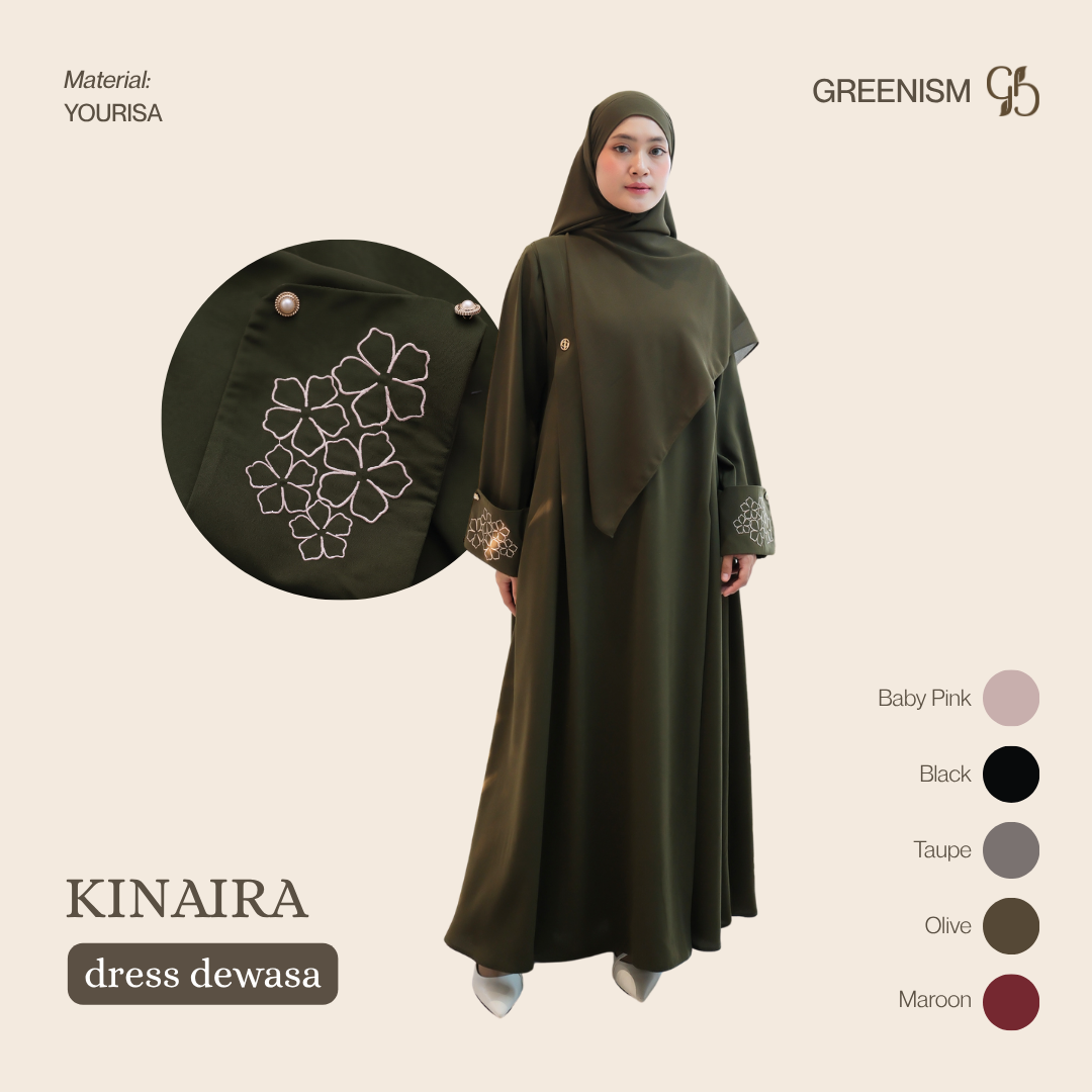 GREENISM - KINAIRA ABAYA I ABAYA WANITA MUSLIM PREMIUM I GAMIS ABAYA BUSANA MUSLIM ELEGAN