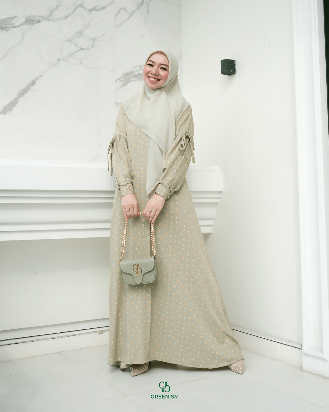 GREENISM - Syafani Dress Crinkle | Busui friendly Gamis Daily