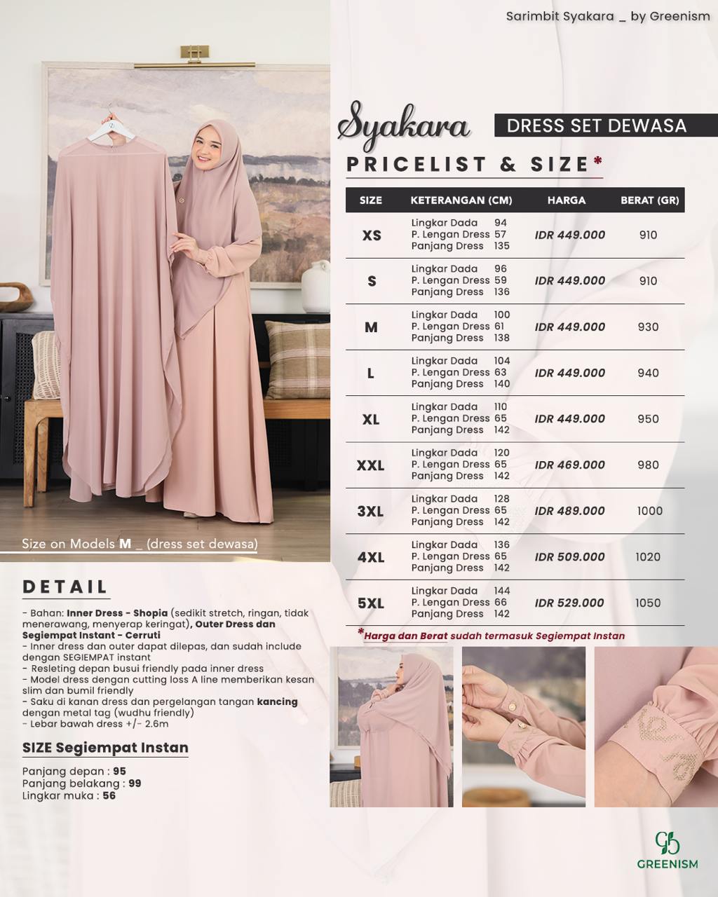 GREENISM - SYAKARA DRESS DEWASA NEW PRICE I READY STOCK