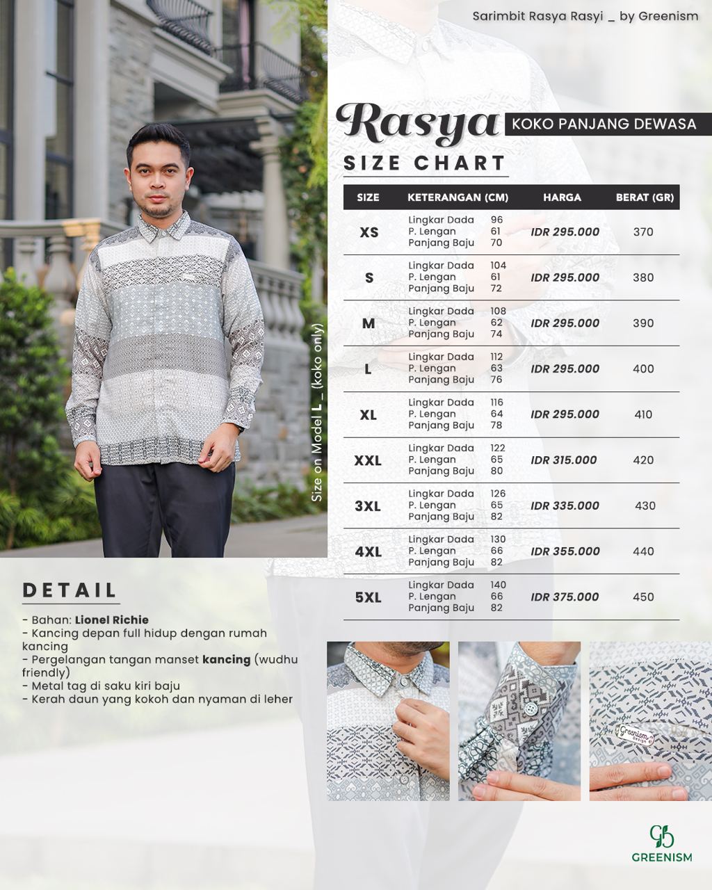GREENISM - RASYA KOKO DEWASA PANJANG I READY STOCK