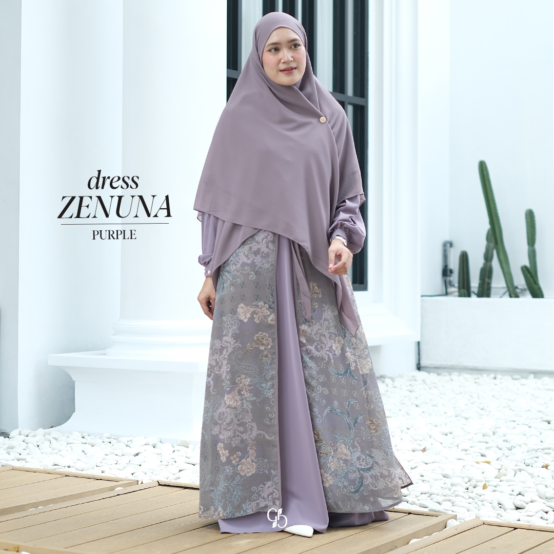 GREENISM | ZENUNA DRESS I DRESS MOTIF WANITA MUSLIMAH SIMPEL DAN ELEGAN