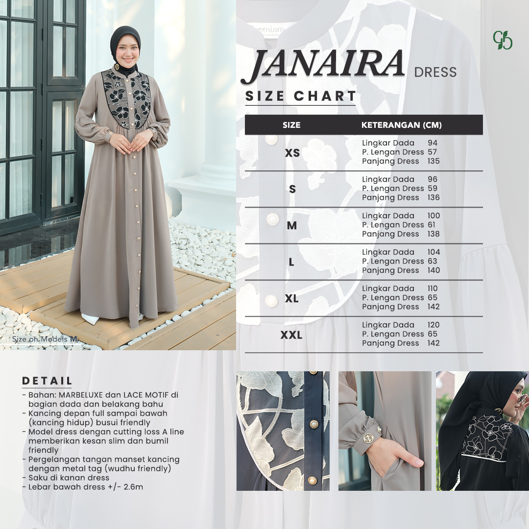 GREENISM I JANAIRA DRESS I GAMIS SIMPEL DAN MODERN