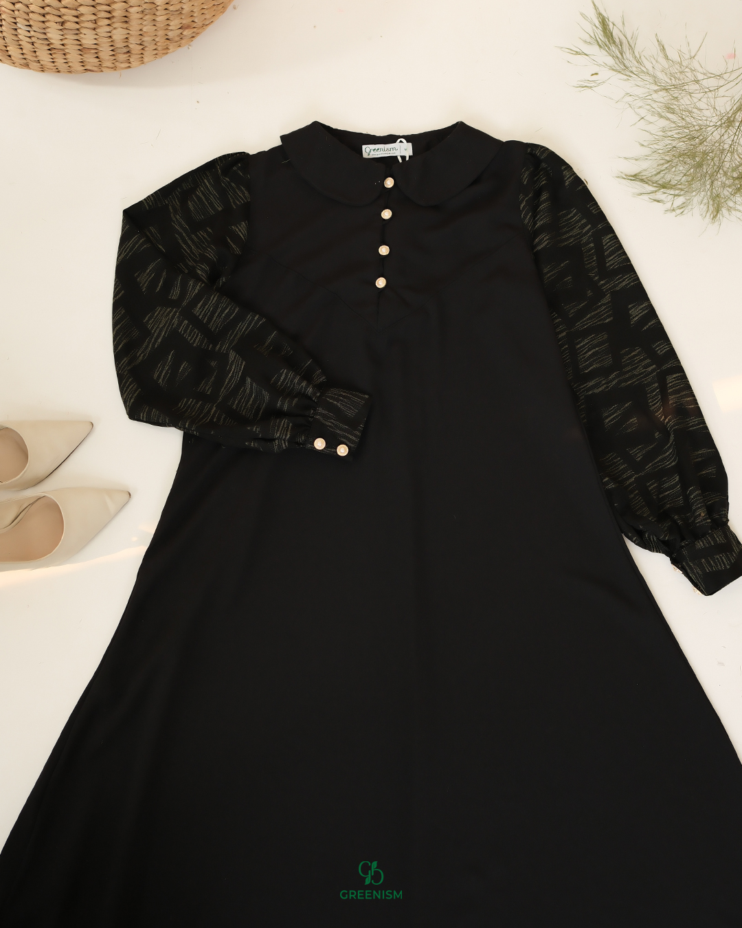 GREENISM - Aysel Dress Yoris Jaquard | Busui friendly Gamis Daily