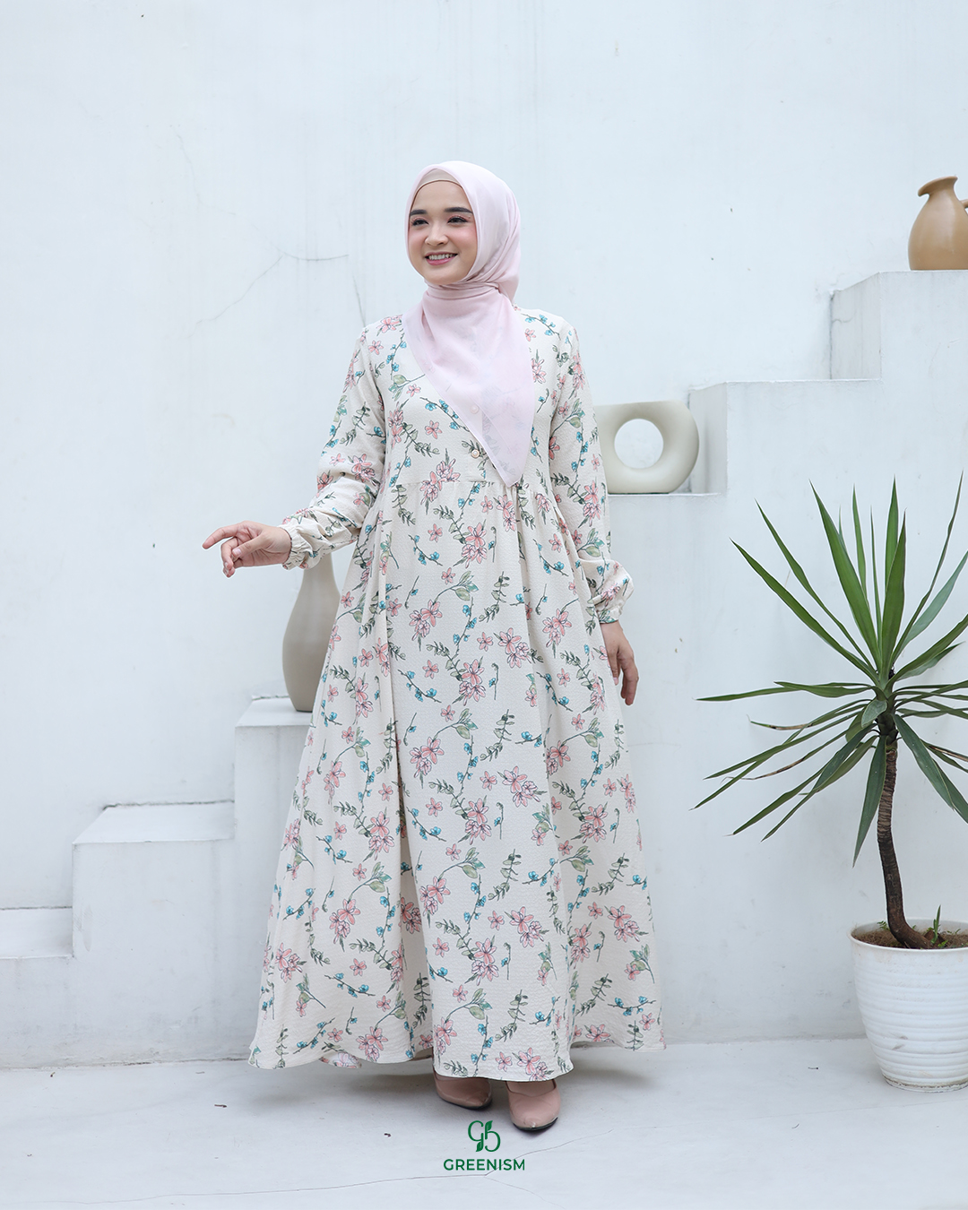 GREENISM - Zivara Dress Katun  | Busui friendly Gamis Daily