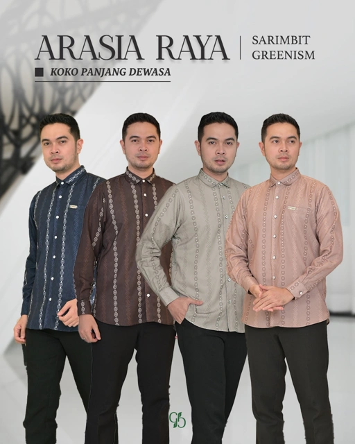 Image of GREENISM - (All Colours) Arasia Raya Koko Dewasa Lengan Panjang | Baju Atasan Wanita Terbaru | Gamis Lebaran 2026 Model Gamis Terbaru