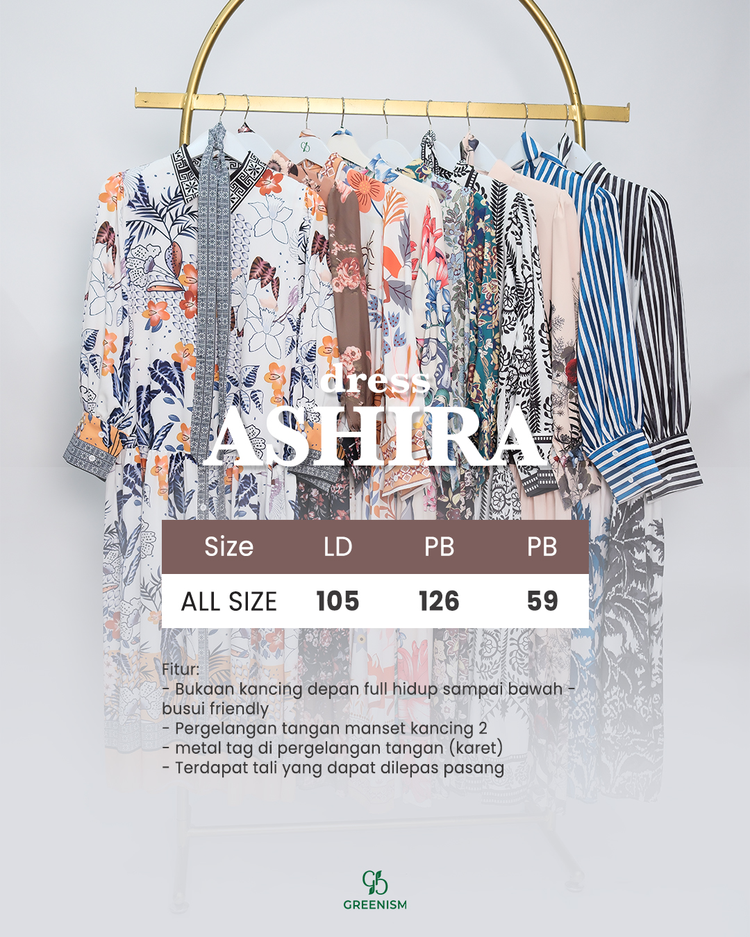 GREENISM - Ashira Dress Katun SIlk | Busui friendly Gamis Daily