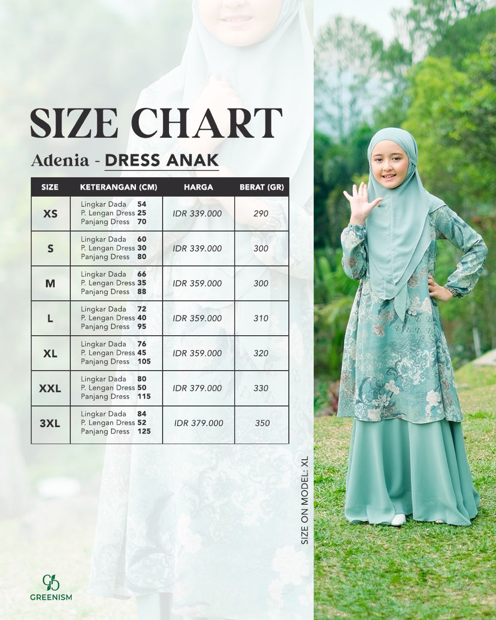 GREENISM - ADENIA DRESS ANAK I READY STOCk