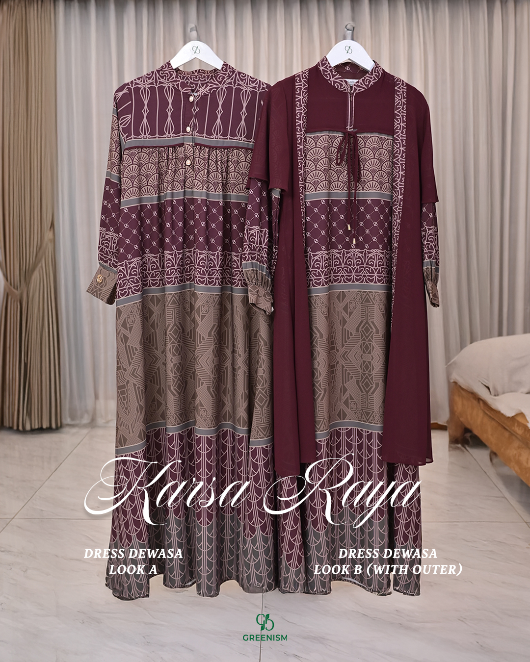 GREENISM -  Karsa Raya Dress Gamis A Wanita dan Koko | All Color | Ready Stock | Sarimbit Terbaru Lebaran 2026 Kekinian