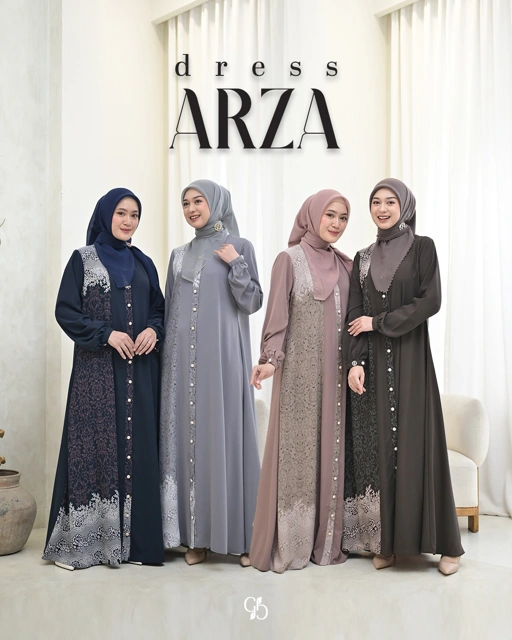 Image of GREENISM - Arza Dress Wanita Linora Richie | Gamis Lebaran 2026 Model Gamis Terbaru