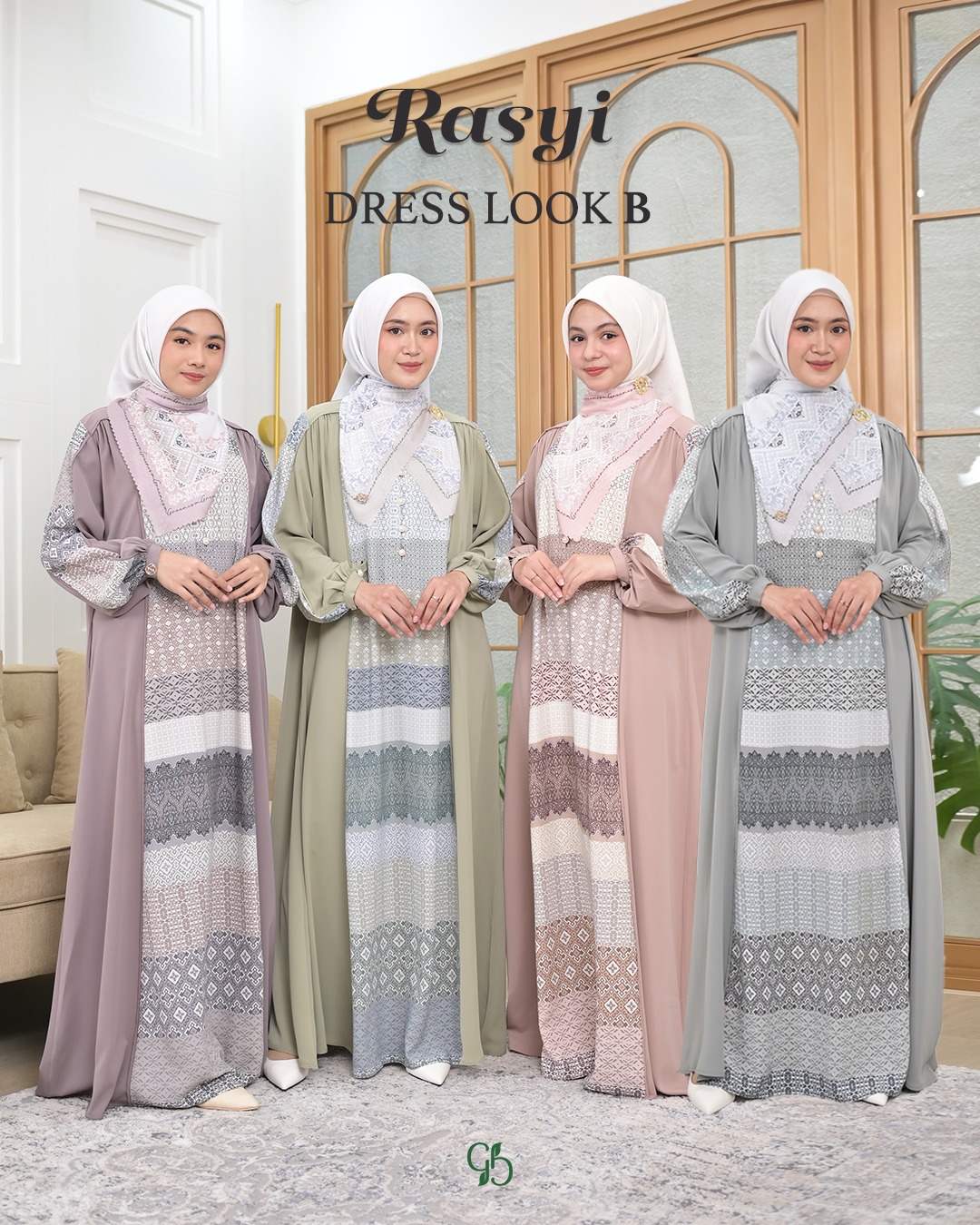 GREENISM - RASYI DRESS DEWASA (LOOK B) I Gamis Lebaran 2026 Model Gamis Terbaru