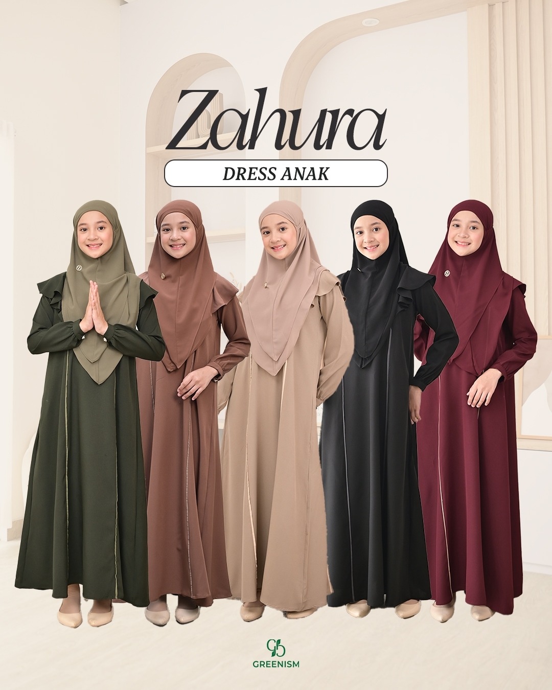 GREENISM - ZAHURA DRESS ANAK I READY STOCK